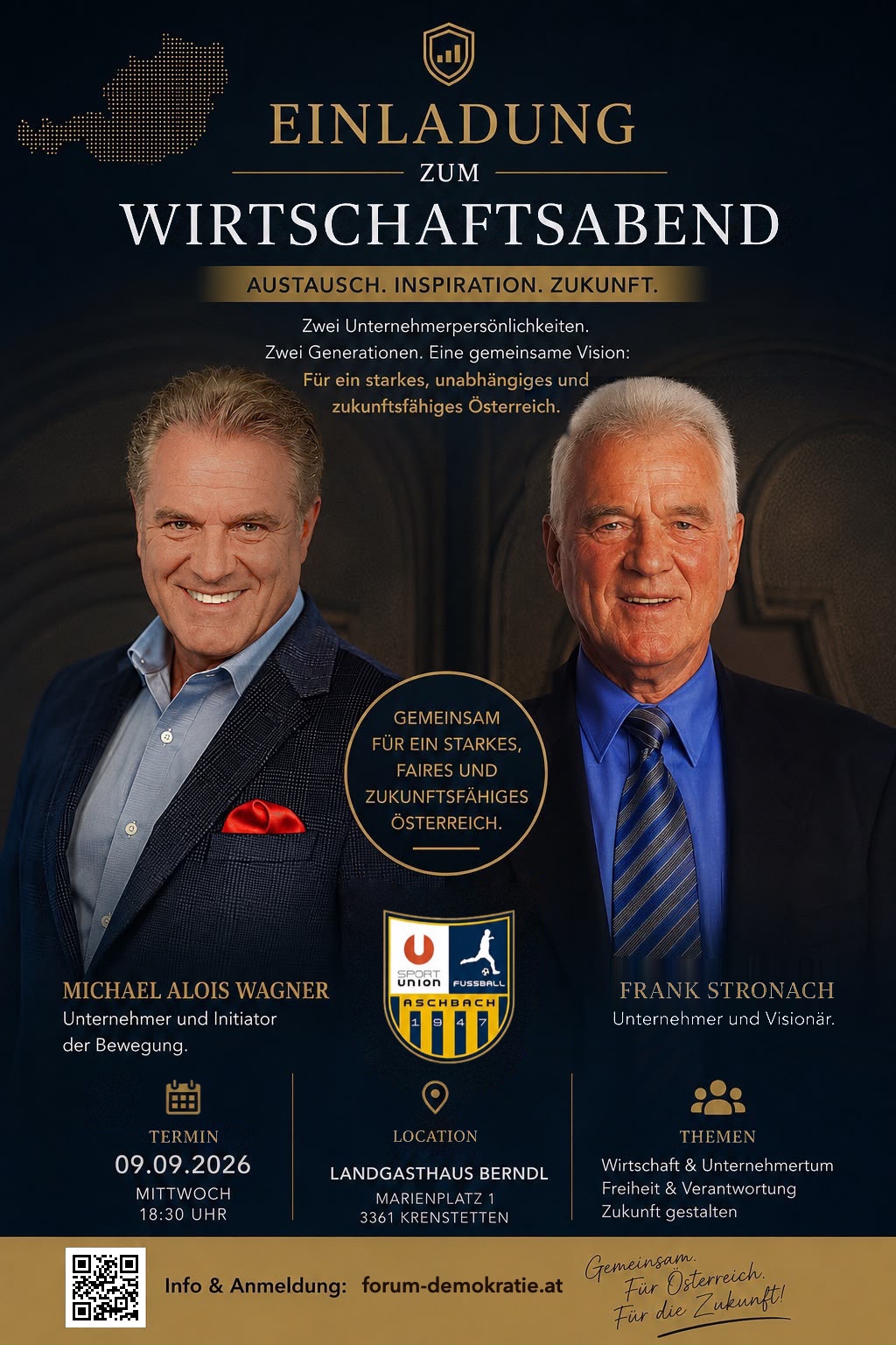 Plakat Einladung zum Wirtschaftsabend